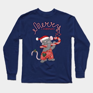 Christmas Santa Mouse Tunes Long Sleeve T-Shirt